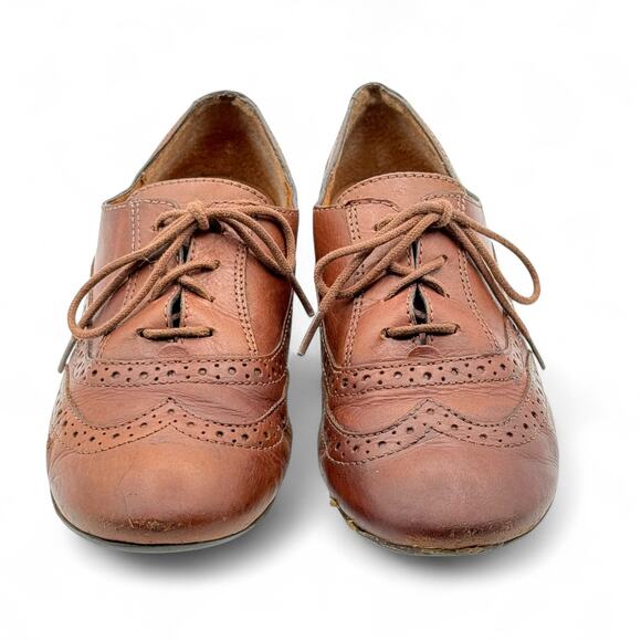 Nurture Avvery Derby Oxford Shoes Wingtip Lace-up Academia Women 6 Brown Leather - Picture 2 of 9